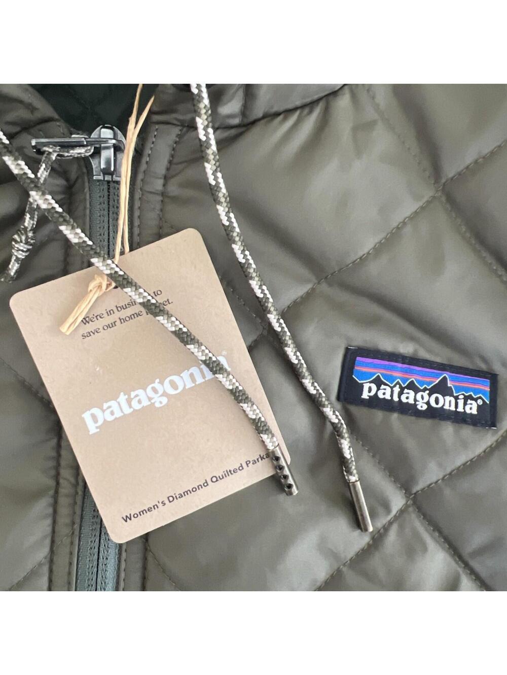 $279 Patagonia Women's Diamond Quilted Parka Size XL Basin Green - Picture 11 of 11